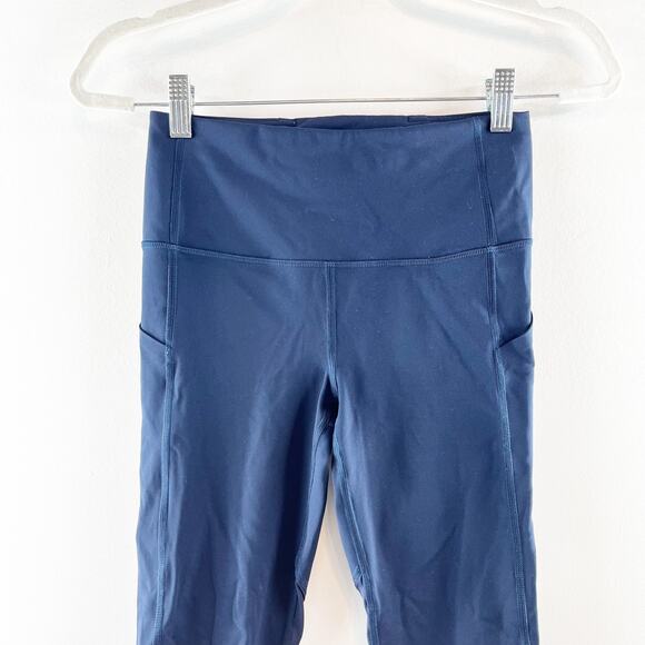 Lululemon Pace Rival High-Rise Crop Leggings 22" No Zip True Navy Blue 4 - Picture 11 of 11